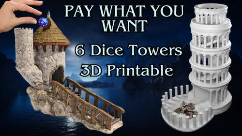 Fantasy Dice Towers - Pay What You Want - 3D Printable