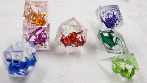 Make100|Year the of Dragon Handmade Dice with Origami Dragon