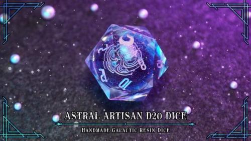 Astral Artisan D20 Handmade Galactic Resin Dice