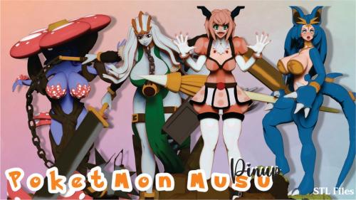 Waifu PoketMon Musu Pinups STL Collectable Models
