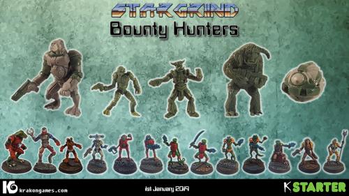 Stargrind : Bounty Hunters. 28mm sci-fi miniatures