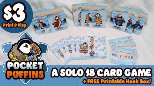 Pocket Puffins: An 18 card solo game
