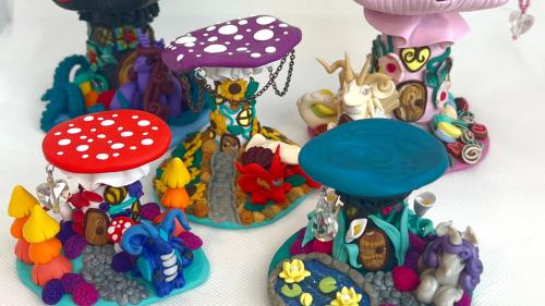 Make 100 - Polymer Clay Dice Display Sculpture