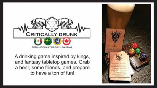 Critically Drunk - A game with beer, dice, and a card deck