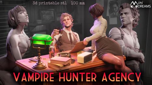 Vampire Hunter Agency, 3D Printable Noir Diorama