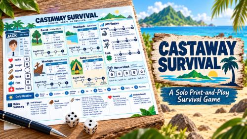 CASTAWAY SURVIVAL - A Solo Print-and-Play Survival Game