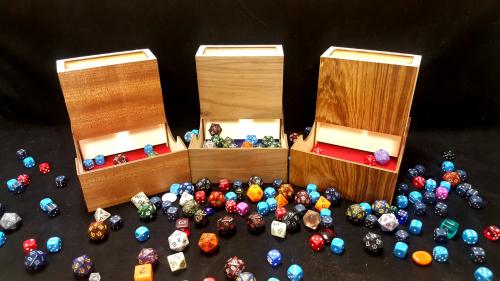 Compact Wooden Dice Tower & Storage Combo Hardwood Accessory