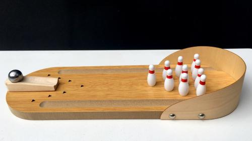 Mini Portable Wood Bowling Game