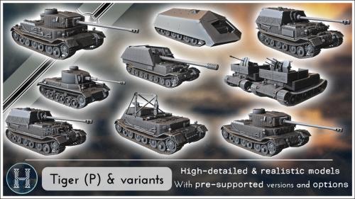 Porsche Tiger (P) | German STL WW2 tanks for 3D printing