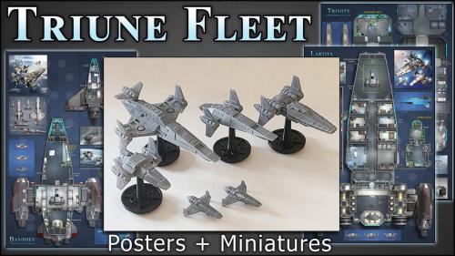 Triune Fleet: starship minis and maps