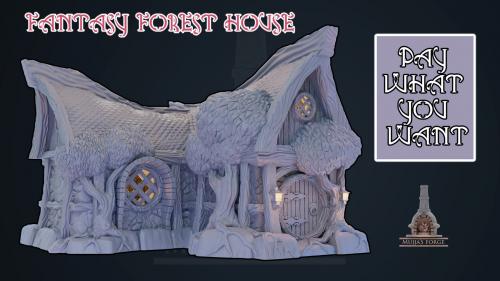 3D Printable, Fantasy Forest house - STL files