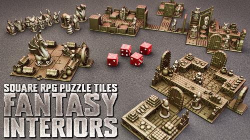 Square RPG Puzzle Tiles - FANTASY INTERIORS