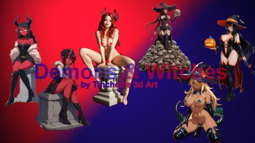 Demon s & Witches ! 3D PRINTable Minifigure Files - PinUps