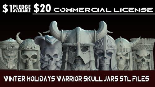 Winter Holidays Skull Jars - 3D Printable STL Files