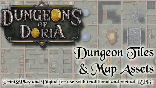 Dungeons of Doria: Room Tiles and Artwork for P&P or VTT