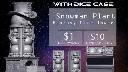 Winter Holidays - Snowman Plant Fantasy Dice Tower STL File