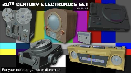 20th Century Electronics Set .STL files for 3D printing