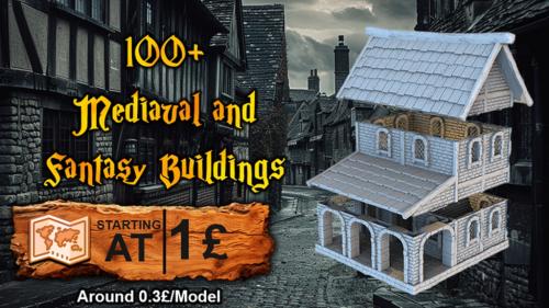 3D Miniatures: 100+ Fantasy Buildings - 23 Days Campaign