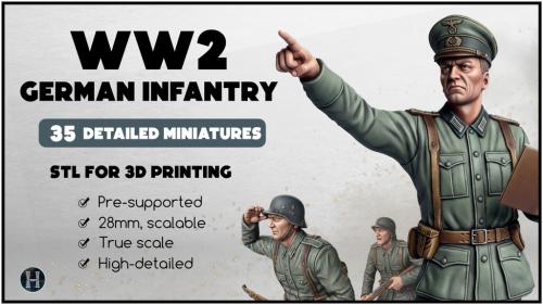 WW2 German Troops Vol. 2 | STL files for 3D printing
