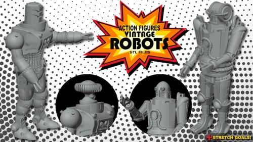 Action figures-Vintage Robots for 3D printing