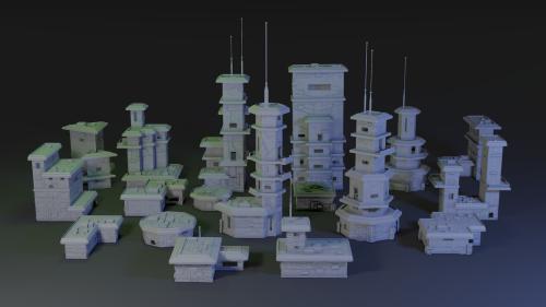 Custom Sci-Fi Tabletop Buildings (STL Files)