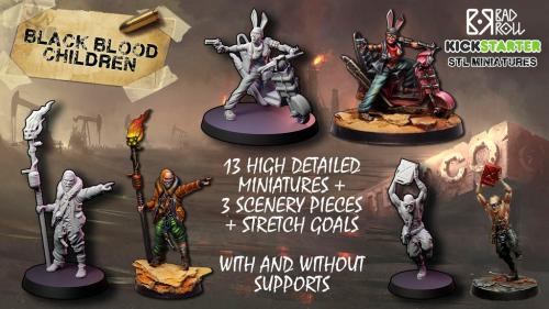 Black Blood Children: post-apocalyptic STL miniatures
