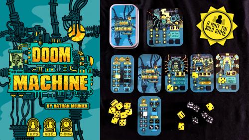 DOOM MACHINE: A Mint Tin Card + Dice SOLO Game