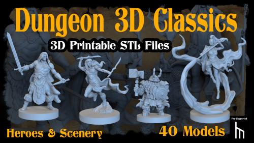Dungeon 3D Classics - STL Miniatures