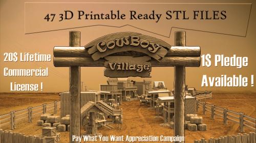Cowboy Village - 3D Printable STL Files
