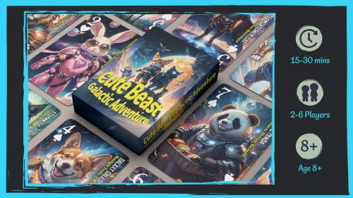 Cute Beast Galactic Adventure Playing Cards + Card Game