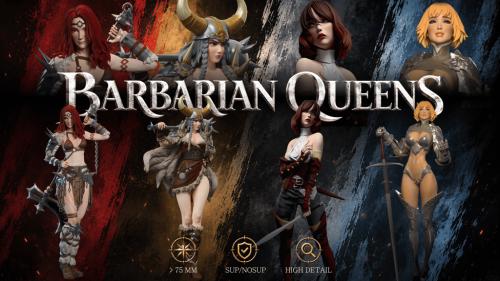Barbarian Queens 4 Female Miniatures SFW-NSFW STL + BONUS
