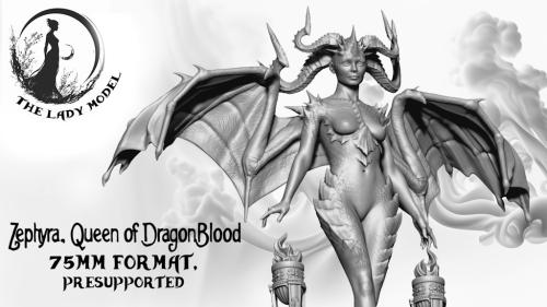 Zephyra, Queen of Dragonblood - STL Model 75mm