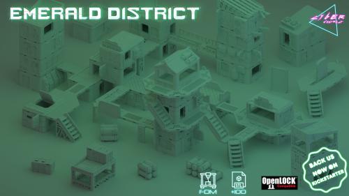 Modular Emerald District Buildings - by Cyber District