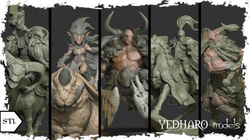 Yedharo Models 3D Printing Miniatures 2.0 - STL - 30mm - RPG