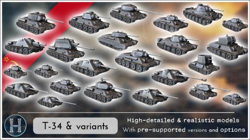 T-34 and variants | USSR WW2 tanks for 3D printing
