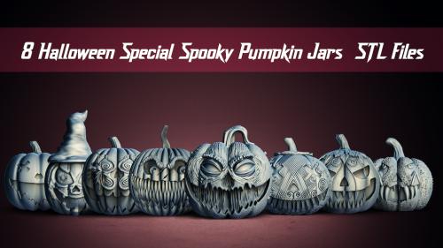Halloween Special Spooky Pumpkin Jars - STL Files
