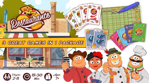 Restaurante: 3 in 1 card, dexterity, pen&paper game