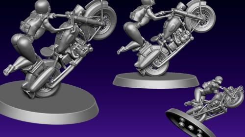 Harley Thunder: Miniatures for Tabletop RPG -STL file - NSFW