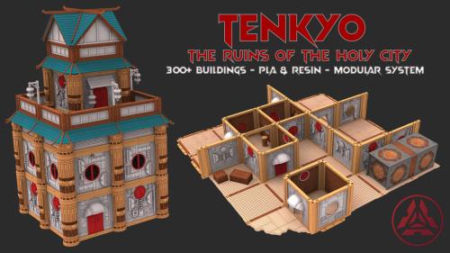 Tenkyo, the ruins of the Holy city, Wargame Terrain 3D STL