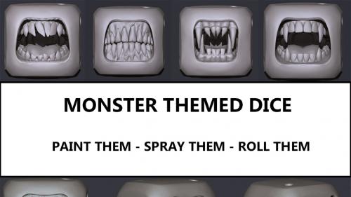 Monster Designed 3D Dice For Miniatures and Board Gamess