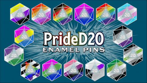 Pride D20 Enamel Pins