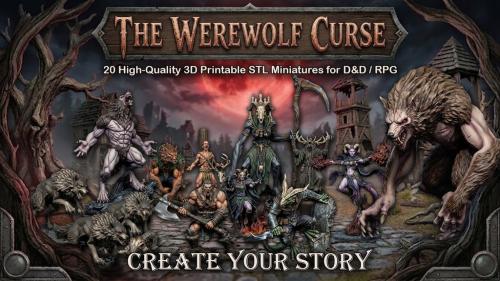 The Werewolf Curse: 32mm 3D Printable STL Miniatures