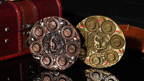 7-in-1 Metal 3D Relief Dragon Spin-Dial Polyhedral Dice