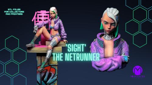 "Sight" The Netrunner - Cyberpunk miniature STL