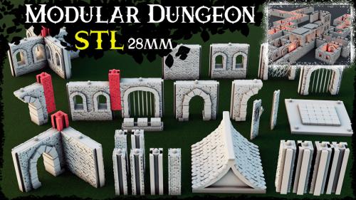 Modular Dungeon 28mm - STL