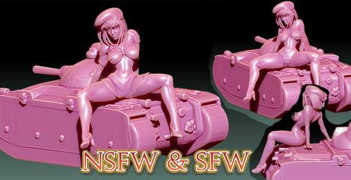 Tank Pinup Girl - STL FILES FOR 3D PRINTING