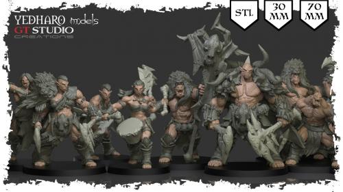 Savage Orc Miniatures by Yedharo / GT Studio. 30 - 70 mm STL