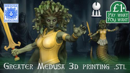 Medusa 3D Printable Monster Miniature STL Pay What You Want