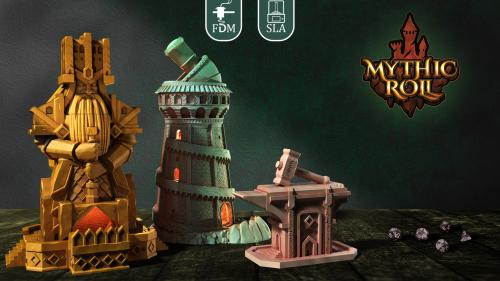 Mythic Roll | 3D Printable Dice Towers & Dice Boxes