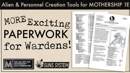 Alien Encounter and Personnel Forms for Mothership 1e